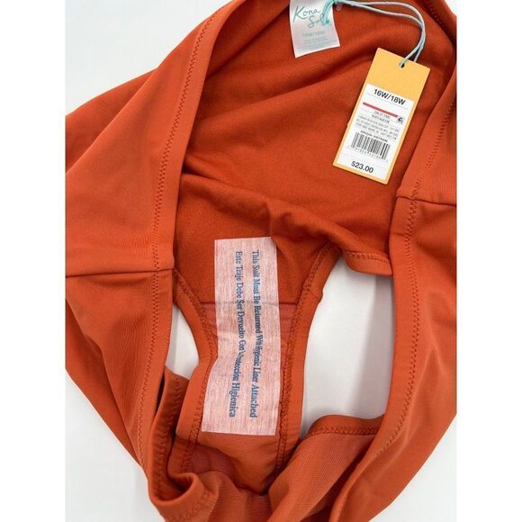 Brand New Kona Sol Women's String Orange Bikini Bottom Size 16 W/18 W Swimwear - Picture 6 of 6